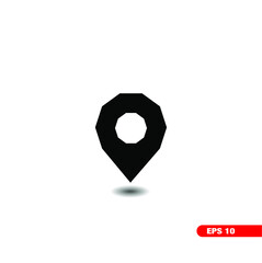 Decagon Location Icon Symbol Vector. Vector decagon Location Icon.