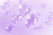 Beautiful Transparent Purple Bubbles Background.
