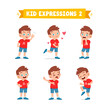 © Colorfuel Studio - cute little kid boy in various expressions and gesture set