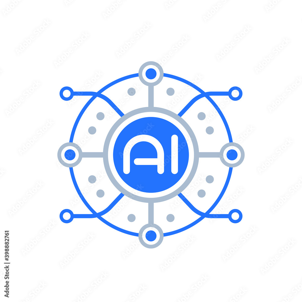ai icon, artificial intelligence technology 스톡 벡터 | Adobe Stock