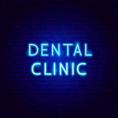 Canvas Print - Dental Clinic Neon Text