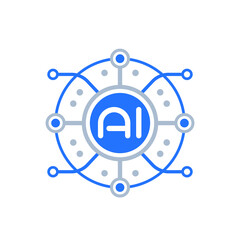 Sticker - ai icon, artificial intelligence technology