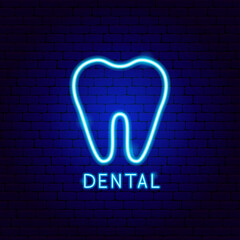 Canvas Print - Dental Neon Label