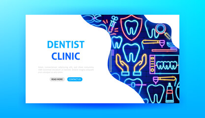 Sticker - Dentist Clinic Neon Landing Page