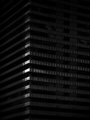 black and white architecture detail with strong sunlight and shadows