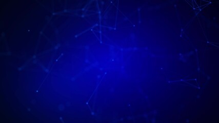 Aufkleber - Digital connection moving dots and lines transform. Network connection structure. 3d. Technology network concept.