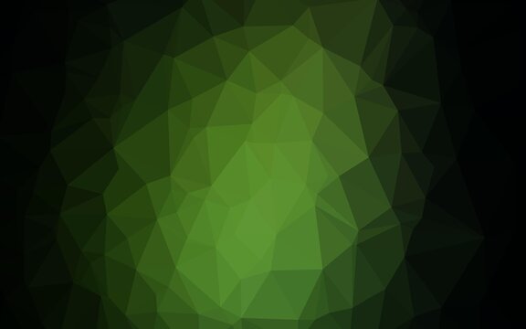 Dark Green vector polygon abstract layout. Triangular geometric sample with gradient.  Polygonal design for your web site.