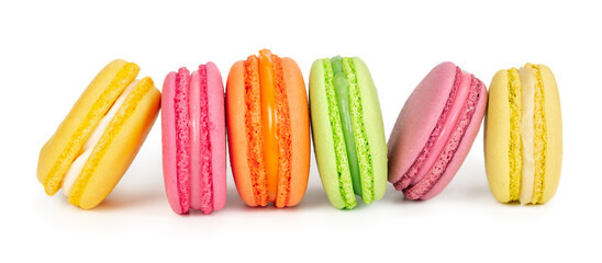 Wall Mural - Colorful french macaroons in row