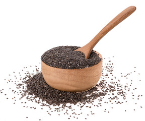 Poster - Chia seeds on white background