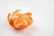 Mandarin on white background. Close-up, copy space. Recipe, diet, nutrition concept.
