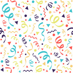 Wall Mural - colorful wallpaper with confetti for bithday, carnival and photobooth party. vector