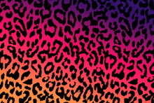 Abstract Background Illustration Of Black, Pink, Orange And Purple Animal Print 