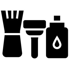 Wall Mural - Shaving kit glyph icon design 