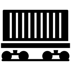 Sticker - Icon of cargo train in solid design.