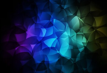 Dark Multicolor vector abstract polygonal background.