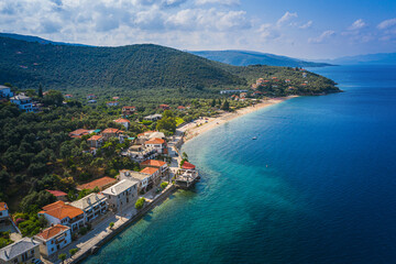 Paralia Amprovos aerial view of the beach cost, summer destination