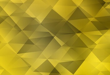 Light Yellow vector shining triangular background.