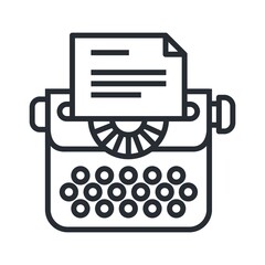 Typewriter vector icon in line style.
