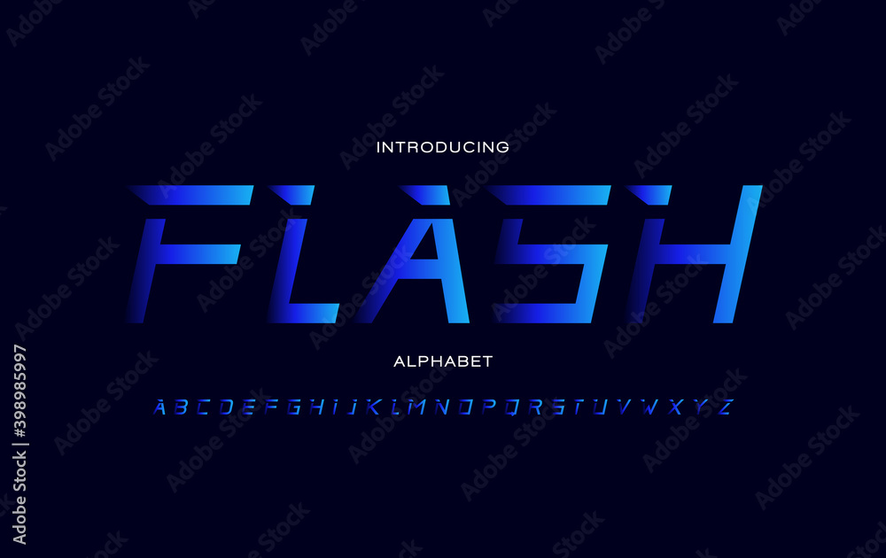 Faster Letters Speed alphabet fonts. Typography for a fast theme, poster, banner, etc ...