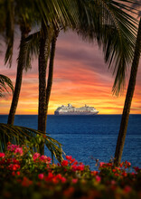 Hawaiin Cruise Setting Sail During Sunset