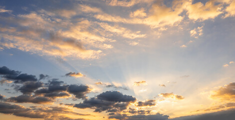 Wall Mural - sunset sky for background or sunrise sky and cloud at morning.