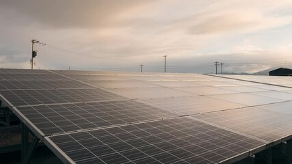 4k time-lapse large industrial solar energy farm producing concentrated solar power generating clean
