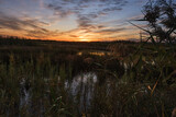 Fototapeta Zachód słońca - magical sunset on the lake