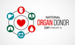 © Waseem Ali Khan - Vector illustration on the theme of National Organ Donor day observed each year on February 14th.