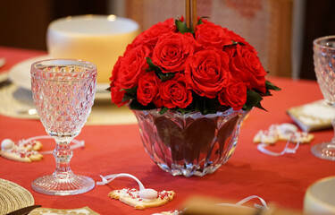 Wall Mural - table setting with roses