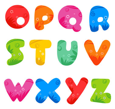 Stylized alphabets for autumn theme font vector image