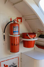 Fire Extinguisher And Bucket Circle On The Ship. Caption: �V. Kargin "and Method Of Application.