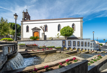 Wall Mural - Landscape with famous Paseo de Canarias street on Firgas, Gran Canaria, Canary Islands, Spain