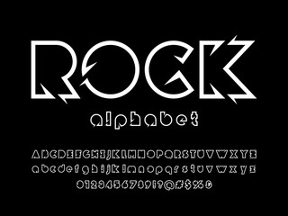 Poster - abstract modern rock style alphabet design with uppercase, lowercase, numbers and symbols
