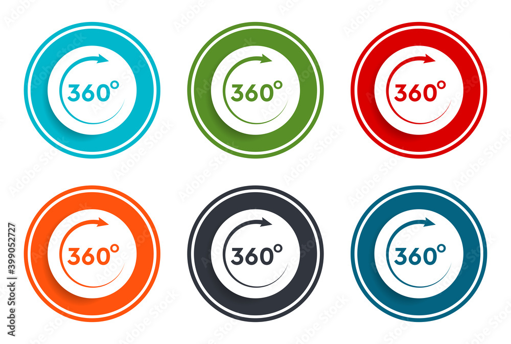 360 degrees rotate arrow icon flat vector illustration design round ...
