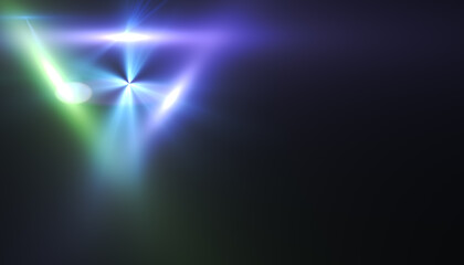 Wall Mural - digital lens flareon black background.triangle light flare effect.ray glowing on spcae.