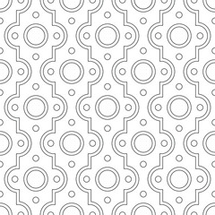 Coloring book, colouring page. Black and white geometric linear illustrations. Abstract seamless vector background. Line art pattern design. Easy to edit color and lines.