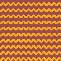 Poster - Yellow and light brown waves repeat pattern print background