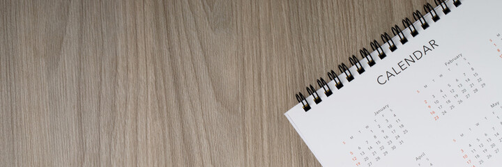 close up top view calendar month schedule to make appointment meeting or manage timetable each day l