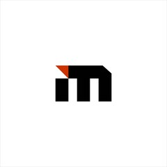 Aufkleber - letter IM or MI logo design with geometric vector template