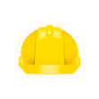Yellow safety construction helmet. Front view construction helmet Vector illustration.