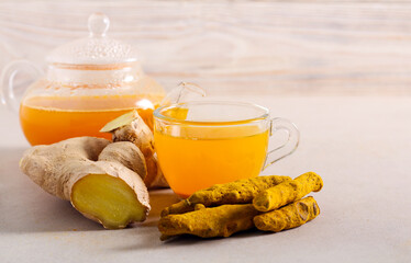 Wall Mural - turmeric and ginger healthy tea