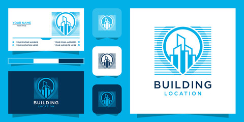 Wall Mural - Building location logo and business card design 