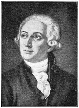 Portrait Of Antoine-Laurent De Lavoisier - A French Nobleman And Chemist. Illustration Of The 19th Century. Germany. White Background.