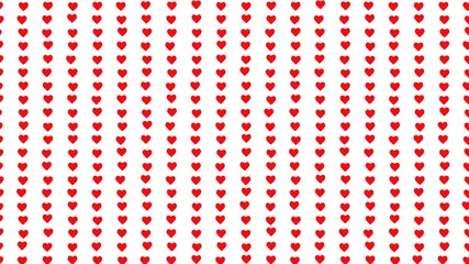 Poster - Pattern of small red hearts on a white background. 3d rendering. Valentine's Day.