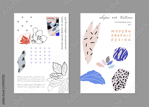 Papel de parede Collection of creative universal floral  artistic cards