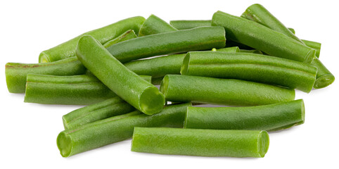 Wall Mural - green beans isolated on white background. Clipping path and full depth of field