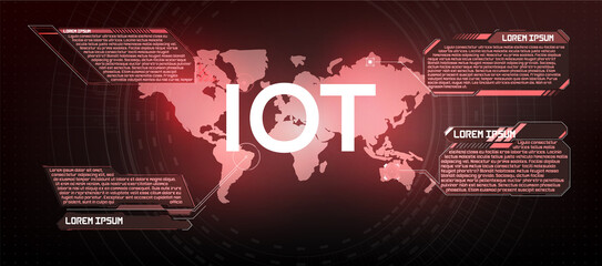 Poster - Internet of things (IoT) and networking concept for connected devices. Digital Network Connections, The concept of connecting devices using IOT technology. ICT (Information Communication Technology)