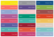 Trending Colors Of Years. Popular Color Shades. Creative Colour Palettes For Art And Business. Vector Illustration.