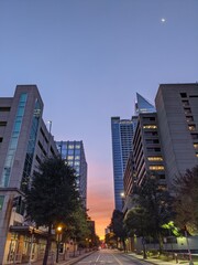 Canvas Print - uptown charlotte north carolina usa early morning