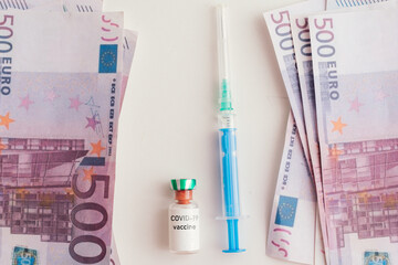 euro banknotes and covid-19 vaccine